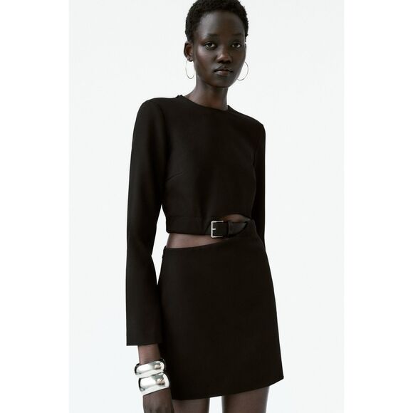 Zara BELTED CUT OUT DRESS - Picture 8 of 14